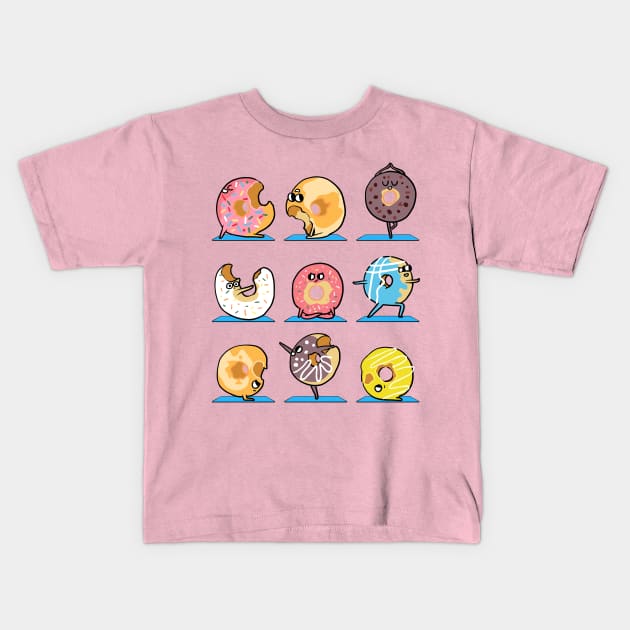 Donut Yoga Kids T-Shirt by huebucket